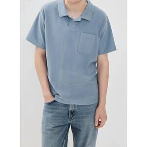 NEW RHYTHM. vintage terry polo in slate